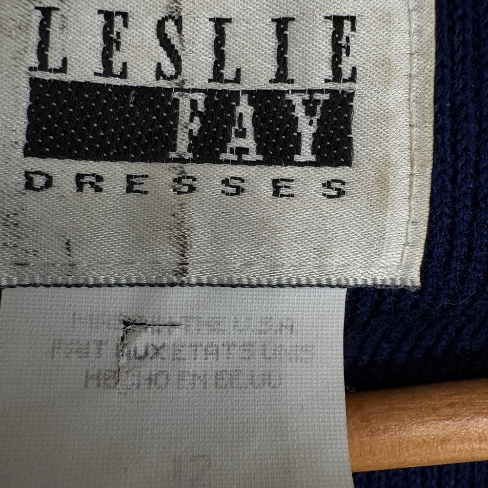 VTG 90's Leslie Fay Women's 2 Piece Skirt Set 12 Navy Officecore Office Siren - Picture 7 of 9